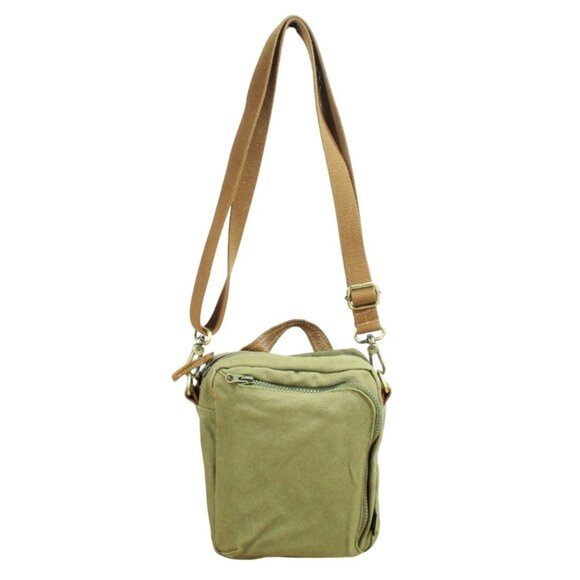 LL Bean Essential Crossbody Bag Rugged Canvas Antique Olive - Picture 1 of 10